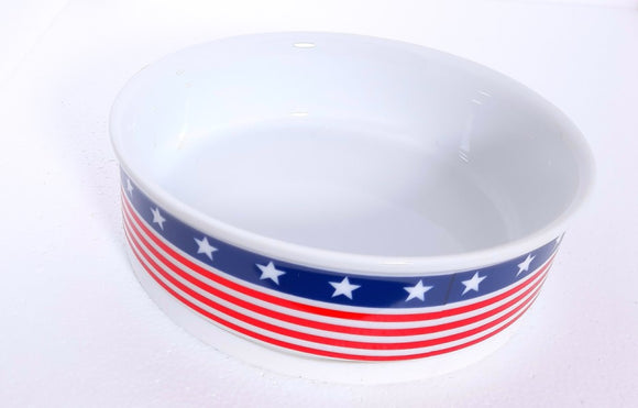 DII Bone Dry Patriotic Ceramic Pet Bowl