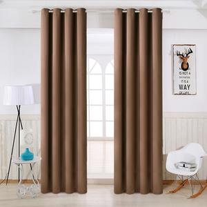 TEKAMON Insulated Blackout Room Darkening Grommet Curtains (2 Panels, W 52” X L 84” , Dark Brown)