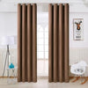 TEKAMON Insulated Blackout Room Darkening Grommet Curtains (2 Panels, W 52” X L 84” , Dark Brown)