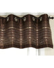 Stylemaster Fiesta Faux Silk Grommet Valance with Sequin Organza Espresso, 56” x 18”, 2 Pcs